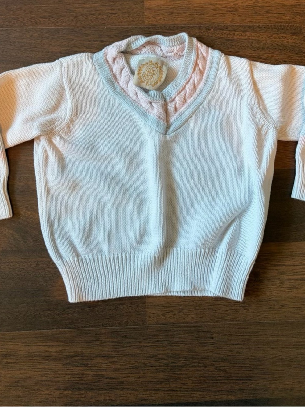 The Beaufort Bonnet Company White Knit V-Neck Sweater